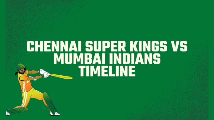 Chennai Super Kings vs Mumbai Indians Timeline